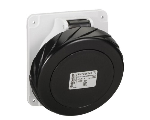 Розетка панельная угловая 32А 3PNE 480-500В винт. IP67 SchE PKF32F745