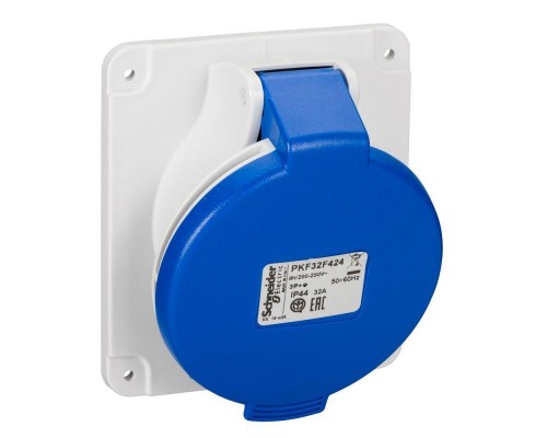 Розетка панельная угловая 32А 3P-E 200-250В винт. IP67 SchE PKF32F424