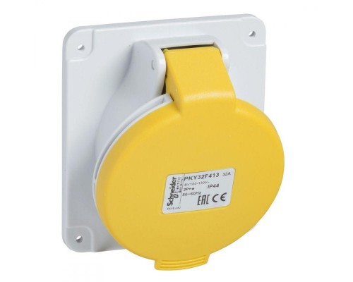 Розетка панельная угловая 32А 3P-N-E 100-130В быстр. IP44 SchE PKY32F415