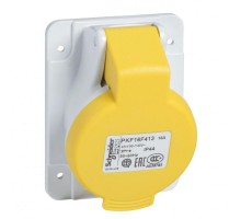 Розетка панельная угловая 32А 3P-N-E 100-130В винт. IP67 SchE PKF32F415