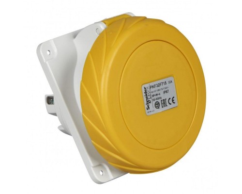 Розетка панельная угловая 32А 3P-N-E 100-130В винт. IP67 SchE PKF32F715