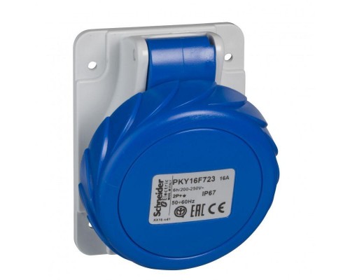 Розетка панельная угловая 32А 3P-N-E 200-250В быстр. IP67 SchE PKY32F725
