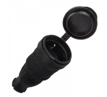Розетка переносная PROxima 16А IP44 230В 2P+PE с защ. крышкой каучук EKF RPS-012-16-230-44