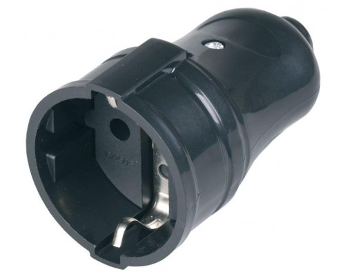 Розетка разборная РПп10-02-Ст 16А прямая с заземл. черн. ИЭК ERP10-16-01-K02