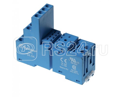 Розетка с винт. клеммами (с зажимной клетью) для реле 55.32 таймера 85.02 модули 86.00 99.02 в комплекте пластик. клипса 094.91.3 син. FINDER 9402SPA