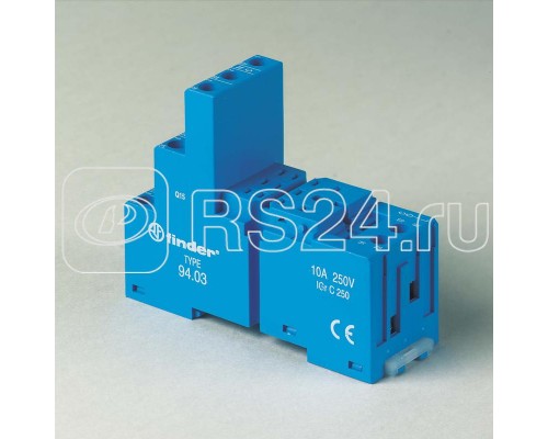 Розетка с винт. клеммами (с зажимной клетью) для реле 55.33 таймера 85.03 модули 86.00 99.02 в комплекте пластик. клипса 094.91.3 син. FINDER 9403SPA