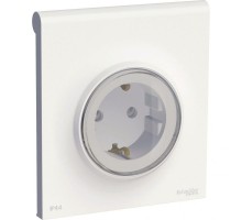 Розетка с защ. крышкой с заземл. IP44 бел. SchE S52R0370W