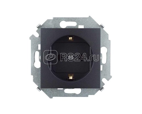 Розетка с заземлением 2P+E 16А 250В винтовой зажим графит Simon 1591432-038