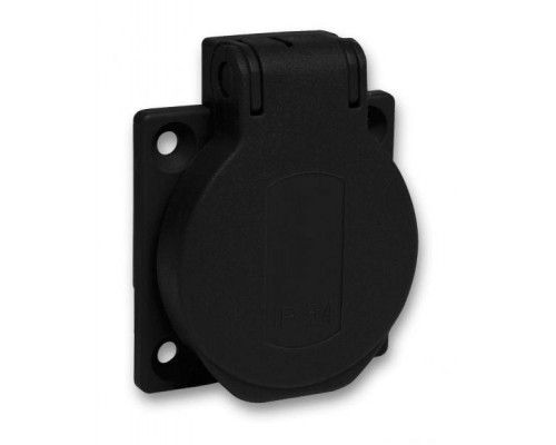 Розетка силовая 10/16А 50х50мм винты сзади IP54 черн. SchE PKS51N