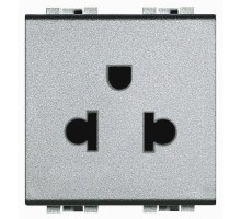 Розетка силовая LivingLight 16А 2К+3t универс. станд. алюм. Leg BTC NT4126