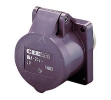 Розетка скрыт. уст. 16А 20-25В 2P IP44 прямая Mennekes 603