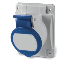 Розетка скрыт. уст. 16А 230В 2P+E с наклоном IP44 пруж. зажим. DKC DIS4131663F