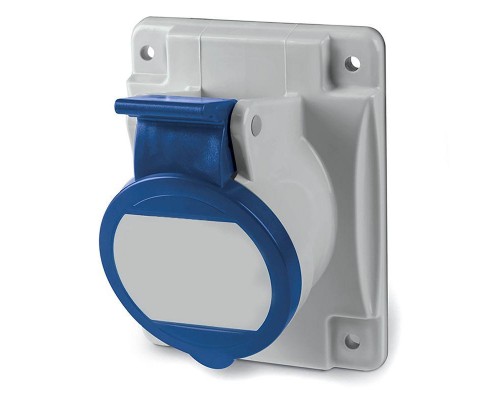 Розетка скрыт. уст. 16А 230В 2P+E с наклоном IP44 пруж. зажим. DKC DIS4131663F