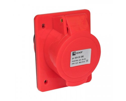 Розетка скрыт. уст. 32А 380В 3P+E IP44 (424) EKF ps-424-32-380
