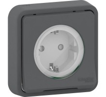 Розетка СП Mureva Styl защ. шторки с заземл. IP55 антрацит SchE MUR36132