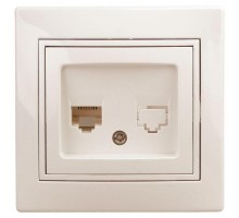 Розетка СП Plano 1-302-02 телефонная RJ11 IP20 сл. кость Intro Б0027620