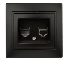 Розетка СП Plano 1-302-05 телефонная RJ11 IP20 антрацит Intro Б0044574