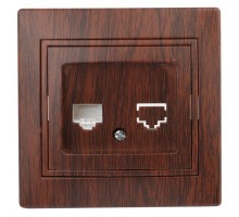 Розетка СП Plano 1-303-10 информационная RJ45 IP20 венге Intro Б0030088