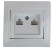 Розетка СП Plano 1-304-05 информационная 2xRJ45 антрацит Intro Б0044576