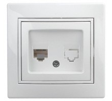 Розетка СП Plano 1Э-303-01 информационная RJ45 бел. Intro Б0038835