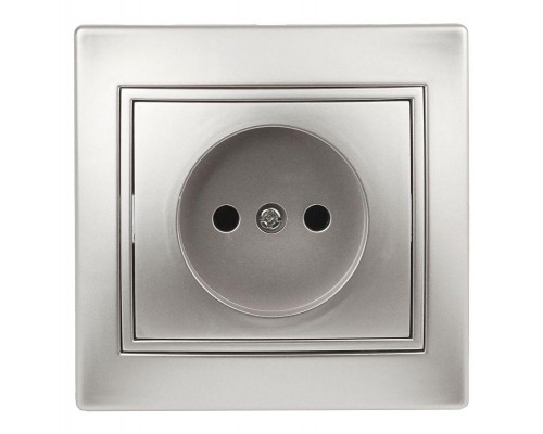 Розетка СП Plano 2P 1-201-03 16А-250В IP20 алюм. Intro Б0030054