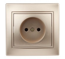Розетка СП Plano 2P 1-201-04 16А-250В IP20 шампань Intro Б0030055