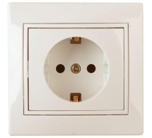 Розетка СП Plano 2P+E Schuko 1-202-02 16А-250В IP20 сл. кость Intro Б0027610