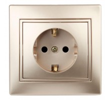 Розетка СП Plano 2P+E Schuko 1-202-04 16А-250В IP20 шампань Intro Б0030059