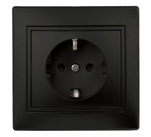 Розетка СП Plano 2P+E Schuko 1-202-05 16А-250В IP20 антрацит Intro Б0044567