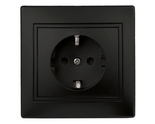 Розетка СП Plano 2P+E Schuko 1-202-05 16А-250В IP20 антрацит Intro Б0044567