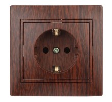 Розетка СП Plano 2P+E Schuko 1-202-10 16А-250В IP20 венге Intro Б0030060