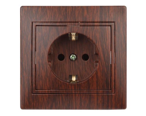 Розетка СП Plano 2P+E Schuko 1-202-10 16А-250В IP20 венге Intro Б0030060