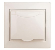 Розетка СП Plano 2P+E Schuko 1-203-02 16А-250В с крышкой IP20 сл. кость Intro Б0027612