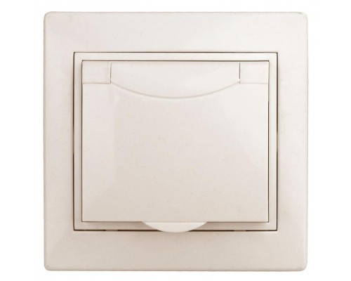 Розетка СП Plano 2P+E Schuko 1-203-02 16А-250В с крышкой IP20 сл. кость Intro Б0027612