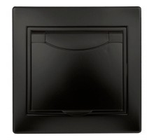 Розетка СП Plano 2P+E Schuko 1-203-05 16А-250В с крышкой IP20 антрацит Intro Б0044568