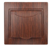 Розетка СП Plano 2P+E Schuko 1-203-10 16А-250В с крышкой IP20 венге Intro Б0030064