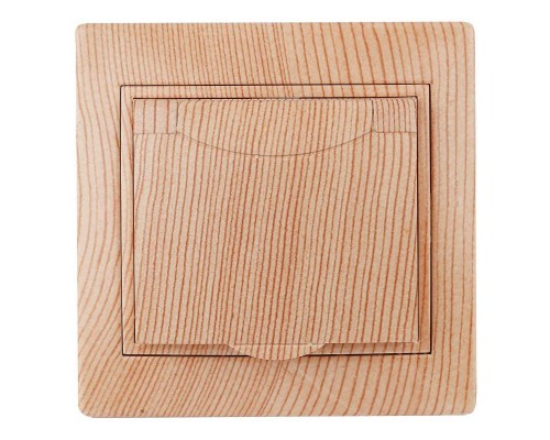 Розетка СП Plano 2P+E Schuko 1-203-11 16А-250В с крышкой IP20 сосна Intro Б0030065
