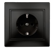 Розетка СП Plano 2P+E Schuko 1-206-05 16А-250В с защ. шторками IP20 антрацит Intro Б0044571