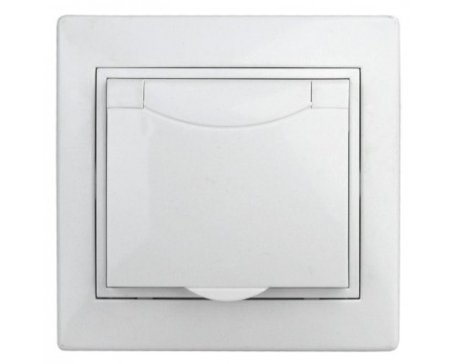 Розетка СП Plano 2P+E Schuko 1-207-01 16А-250В с защ. шторками с крышкой IP42 бел. Intro Б0035338