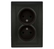 Розетка СП Plano 2х2P 1-204-05 16А-250В IP20 антрацит Intro Б0044569