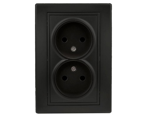Розетка СП Plano 2х2P 1-204-05 16А-250В IP20 антрацит Intro Б0044569