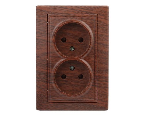Розетка СП Plano 2х2P 1-204-10 16А-250В IP20 венге Intro Б0030068