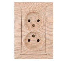 Розетка СП Plano 2х2P 1-204-11 16А-250В IP20 сосна Intro Б0030069