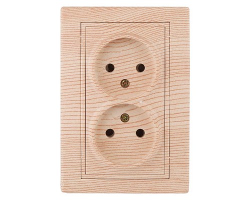 Розетка СП Plano 2х2P 1-204-11 16А-250В IP20 сосна Intro Б0030069