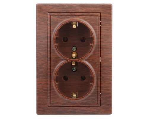 Розетка СП Plano 2х2P+E Schuko 1-205-10 16А-250В IP20 венге Intro Б0030072