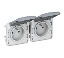 Розетка СП Plexo 2п 2К+3 горизонт. франц. станд. Leg 069562
