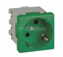 Розетка СП Simon Connect 16А 250В 2P+E 45х45мм безвинт. клеммы зел. Simon K11-27