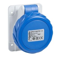 Розетка СП прям. 16А 220В 2P+E быстр. соед. IP67 SchE PKY16G723