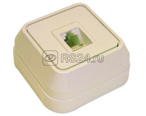 Розетка телефонная 1-м ОП 16А IP20 крем Makel 45214