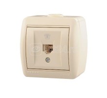 Розетка телефонная 1-м ОП Ната RJ11 крем. LEZARD 710-0300-137